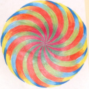 colour drawing of spiral